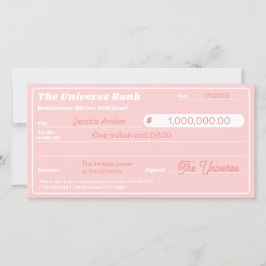 Carte Loi d'attraction jolie rose vérification de la man (Devant)