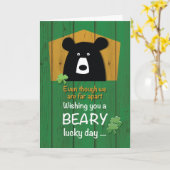 Carte Loin, ours et Shamrocks à la Saint Patrick (Fleur jaune)