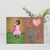 Carte Loin' Sharp Cactus Pun Photo Valentine Pink (Debout devant)
