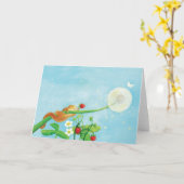 Carte Loir gris, fraises sauvages & pissenlit gonflé (Fleur jaune)