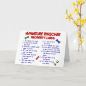 Carte Lois de propriété Miniature Pinscher 2 (Fleur jaune)