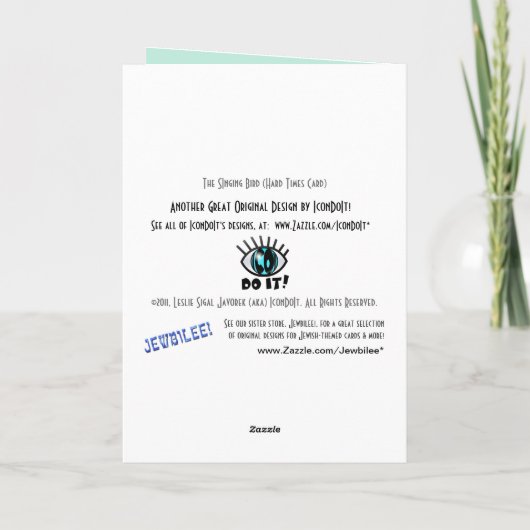 Carte L'oiseau chanteur (Dos)