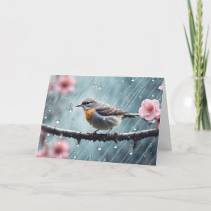 Carte L'oiseau dans la sympathie de la pluie