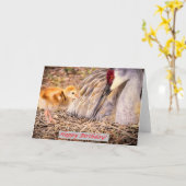 Carte L'oiseau de bébé de Sandhill veut l'attention (Fleur jaune)