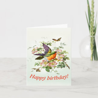 Carte L'oiseau et le papillon, Anniversaire