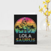 Carte Lolasaurus dinosaure féminin Famille Lola Saurus M (Fleur jaune)