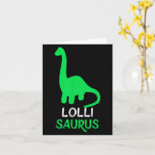 Carte Lolli-saurus Funny Dino Dinosaur Lollisaurus (Fleur jaune)