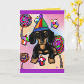 Carte Lollipop Doxie (Fleur jaune)