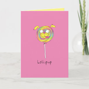 Carte Lollipup - Lollipop Puppy Grey Card