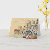 Carte London Doodle Scene (Fleur jaune)