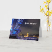 Carte Londres UK Night Landcape London Eye View (Fleur jaune)