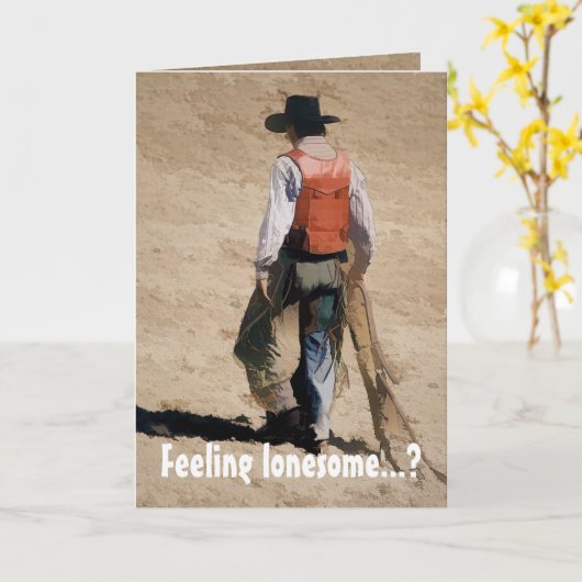 Carte Lone Cowboy (Fleur jaune)