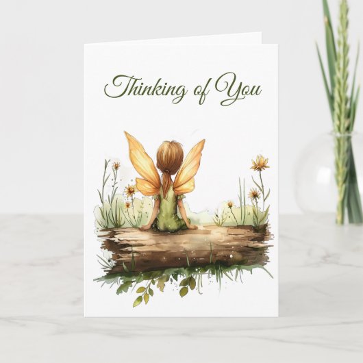 Carte Lonely Fairy assis sur un journal (Devant)