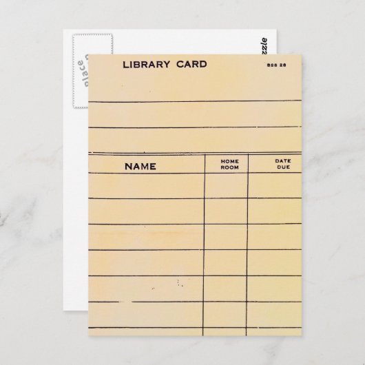 Carte Lonely Library (Devant / Derrière)