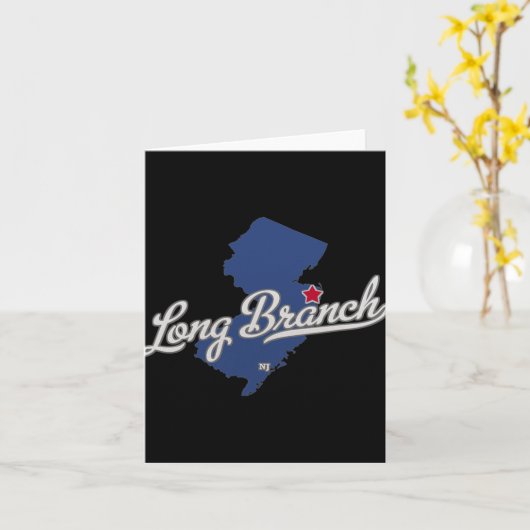Carte Long Branch New Jersey Nj Map  (Fleur jaune)