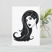Carte Long cheveux belle femme de la mode maquillage art (Debout devant)