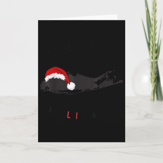 Carte Long Island Christmas - Long Island Map With Santa (Devant)