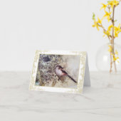 Carte Long-tailed tit vintage notecard (Fleur jaune)