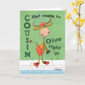 Carte Longhorn Cow Diver Birthday (Fleur jaune)