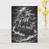 Carte Longship Viking dans la Tempête — Ink Saga Art (Fleur jaune)