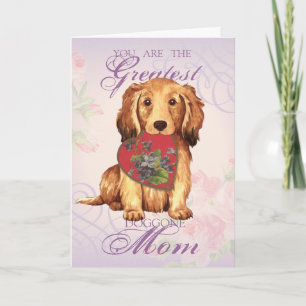 Carte Longue Dachshund Heart Maman