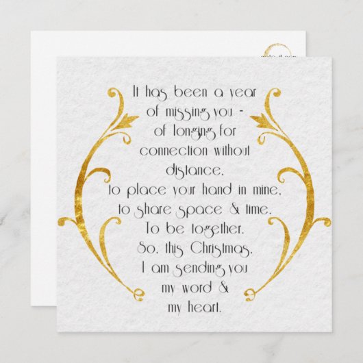 Carte longue distance élégante avec détail or (Devant / Derrière)