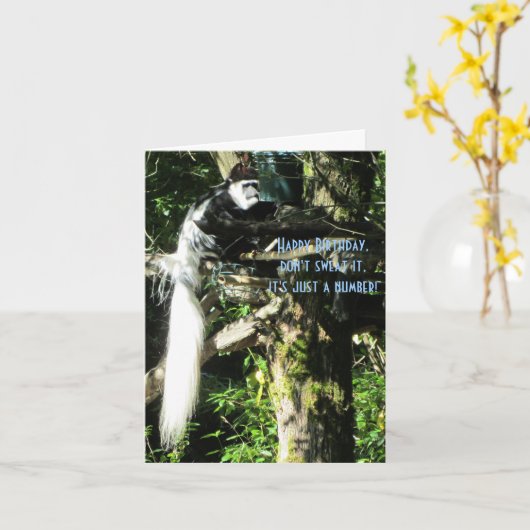 Carte Longue queue de singe dans un arbre (Fleur jaune)