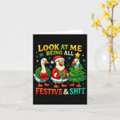 Carte Look At Me Being All Festive Funny Goose Christmas (Fleur jaune)