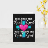 Carte Look Back And Thank God Look Forward And Trust God (Fleur jaune)