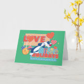 Carte LOONEY TUNES™ | SYLVESTER™ & TWEETY™Aiment les fêt (Fleur jaune)