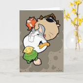 Carte LOONEY TUNES™ Têtes massives stylisées (Fleur jaune)