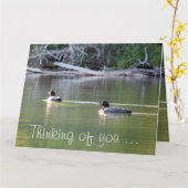 Carte Loons Sur L'Eau (Fleur jaune)