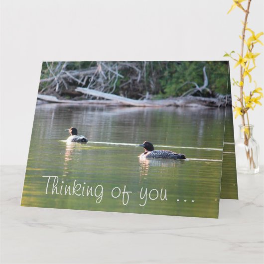 Carte Loons Sur L'Eau (Fleur jaune)