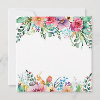 Carte Loose Watercolor Flowers Mariage Anniversaire lumi