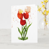 Carte Loose Watercolor Tulips ~ Blank Inside (Fleur jaune)