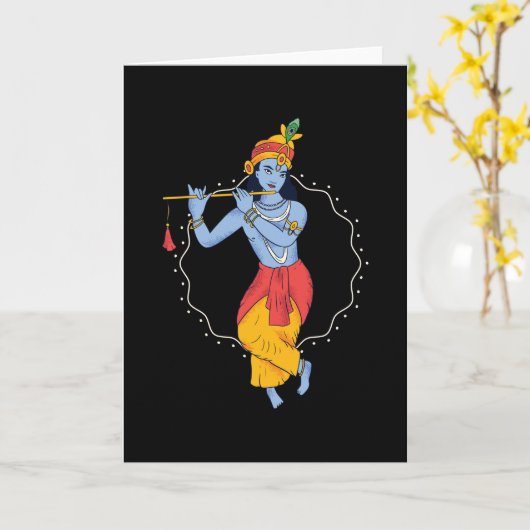 Carte Lord Krishna (Fleur jaune)
