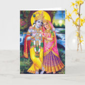Carte Lord Krishna & Radha (Fleur jaune)