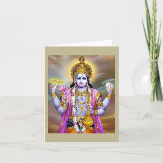 Carte Lord Vishnu Floral Art (Devant)
