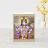 Carte Lord Vishnu Floral Art (Fleur jaune)