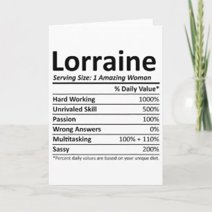 Carte Lorraine Nutrition Nom Personnalisé Drôle Noël
