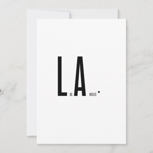 Carte Los Angeles - minimalistic typography card (Devant)