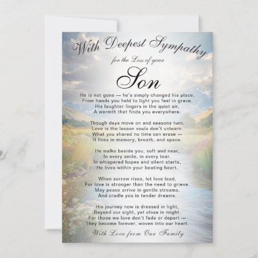 Carte Losing a Son Memorial  (Devant)