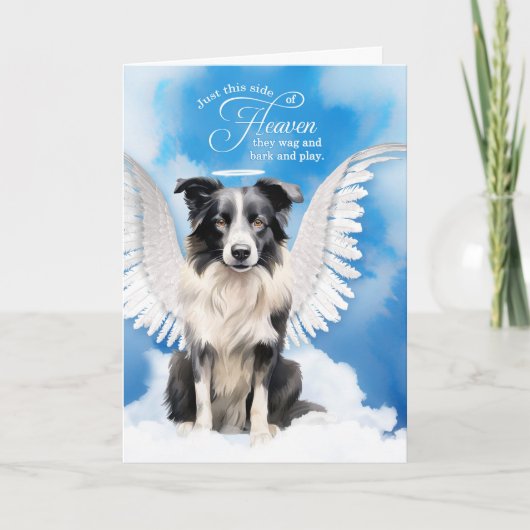 Carte Loss of a Dog Border Collie Angel Pet Sympathy (Devant)
