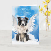 Carte Loss of a Dog Border Collie Angel Pet Sympathy (Fleur jaune)