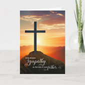 Carte Loss of a Father Sympathy Sunset Cross Mountains (Devant)