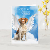 Carte Loss of Dog Brittany Spaniel Pet Sympathy (Fleur jaune)