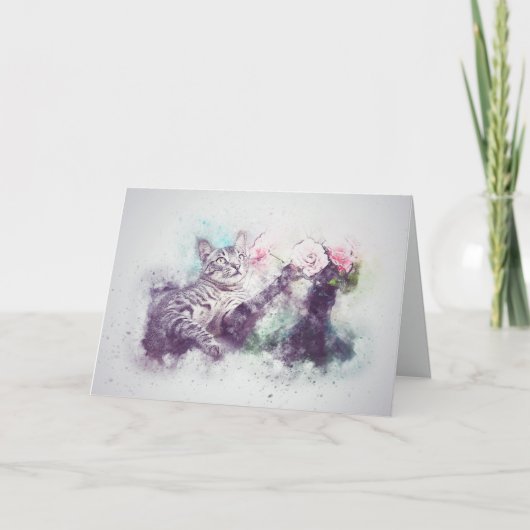 Carte Loss of Pet Cat (Tabby) Custom Sympathy (Devant)