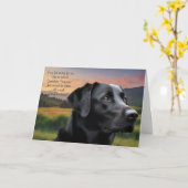 Carte Loss of Pet Dog (Black Lab) Custom Sympathy Card (Fleur jaune)