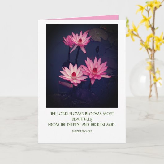 Carte Lotus avec devis (Fleur jaune)