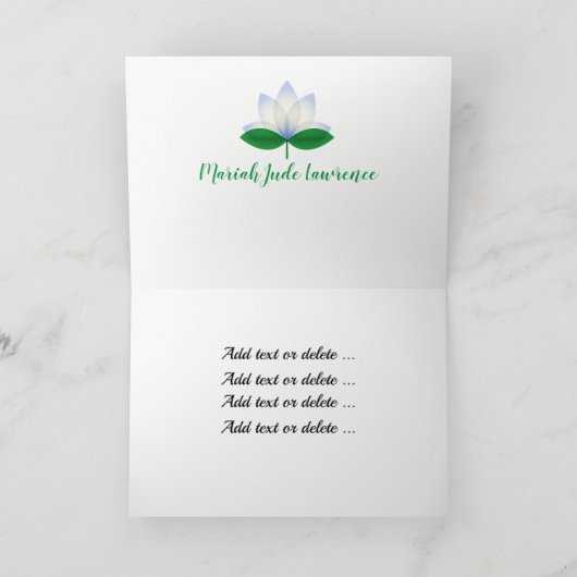 Carte Lotus Blossom Note (Intérieur)